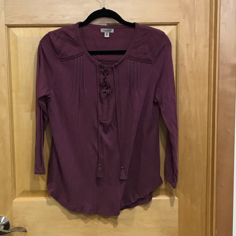 Lucky Brand tie up front long sleeve shirt…